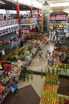 The Papeete Market on the island of Tahiti, French Polynesia.