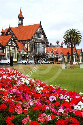 The Rotorua Museum of Art and History located in the Government Gardens in Rotorua, Bay of Plenty, North Island, New Zealand.