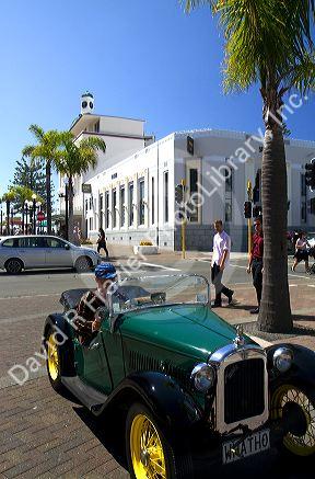 1930's vintage car during the Tremains Art Deco Weekend at Napier in the Hawke's Bay Region, North Island, New Zealand.