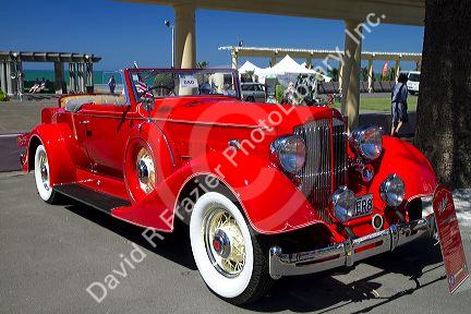 1934 Packard on display during the Tremains Art Deco Weekend at Napier in the Hawke's Bay Region, North Island, New Zealand.