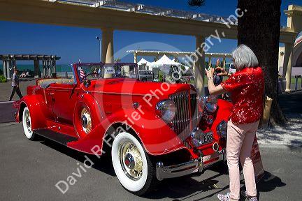 1934 Packard on display during the Tremains Art Deco Weekend at Napier in the Hawke's Bay Region, North Island, New Zealand.