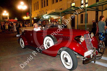 1934 Auburn vintage car on display during the Tremains Art Deco Weekend at Napier in the Hawke's Bay Region, North Island, New Zealand.
