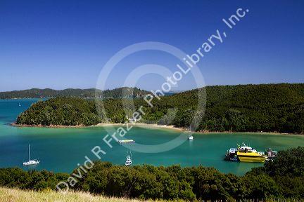 View of Bay of Islands in the Northland Region, North Island, New Zealand.
