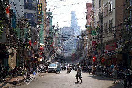View of Bui Vien Street in Ho Chi Minh City, Vietnam.