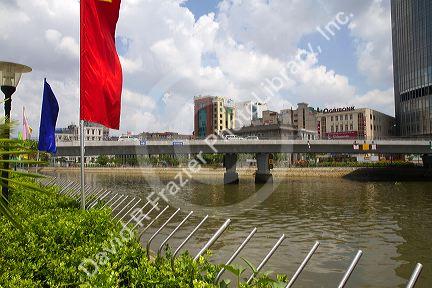 Saigon River canal in Ho Chi Minh City, Vietnam.