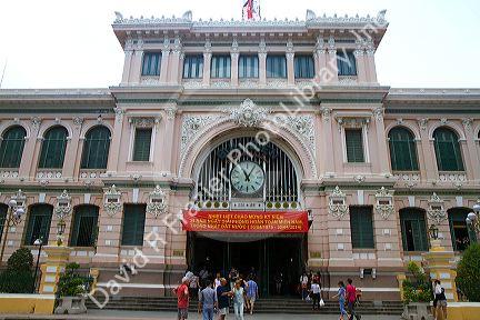 Exterior of the Saigon Central Post Office located in the downtown Ho Chi Minh City, Vietnam.