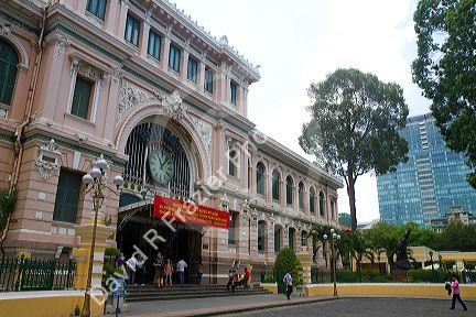 Exterior of the Saigon Central Post Office located in the downtown Ho Chi Minh City, Vietnam.