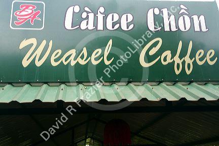 Weasel Coffee shop in Lam Dong Province, Vietnam.