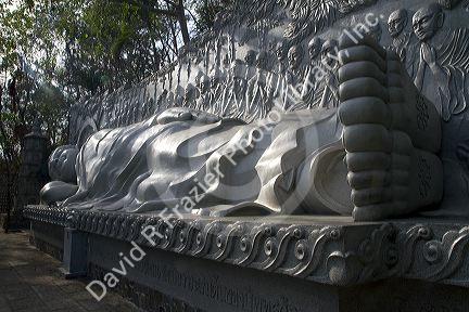 Sleeping Buddha at the Long Son Buddhist Temple in Nha Trang, Vietnam.