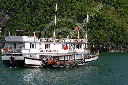 Tour boats in Ha Long Bay, Vietnam.