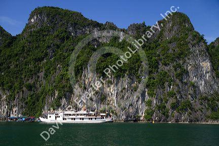 Tour boats in Ha Long Bay, Vietnam.