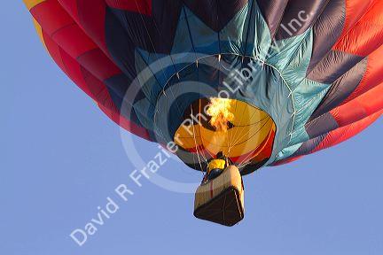 Hot air balloon over Boise, Idaho, USA.