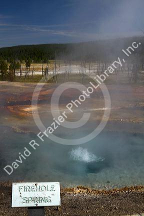 Firehole Spring is a hydrothermal feature in Yellowstone National Park, Wyoming, USA.