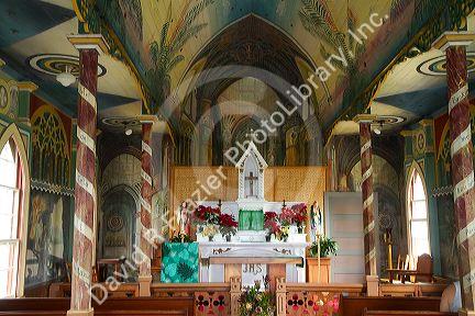St. Benedict's Catholic Church aslo called the Painted Church in Honaunau, Hawaii, USA.
