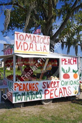 Produce stand in rural Georgia, USA.