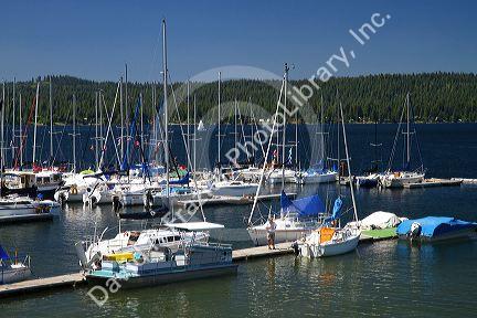 Boat marina at Payette Lake, McCall, Idaho, USA.