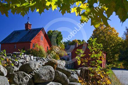 Red barn in the coutryside near Keene, New Hampshire, USA.