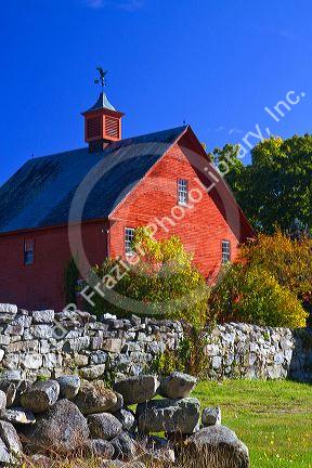 Red barn in the coutryside near Keene, New Hampshire, USA.