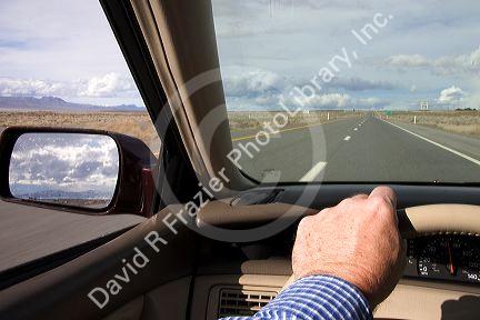 Driver's view of Interstate 80 east of Reno, Nevada.