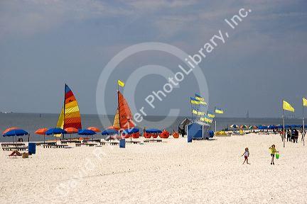Beach scene at the Mississippi Gulf Coast near Biloxi.