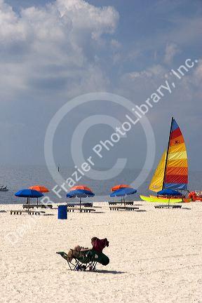 Beach scene at the Mississippi Gulf Coast near Biloxi.