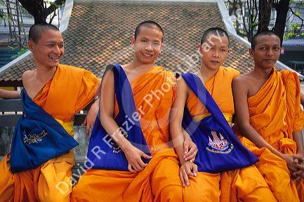 Buddhist monks in Chiang Mai, Thailand.