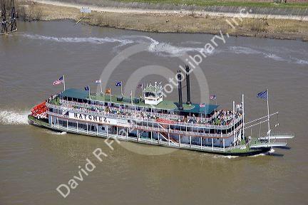 Natchez paddle wheeler on the Mississippi River near New Orleans, Louisiana.