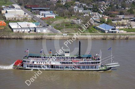 Natchez paddle wheeler on the Mississippi River near New Orleans, Louisiana.