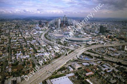 Aerial view of downtown Los Angeles, California.