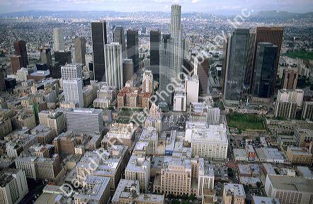 Aerial view of downtown Los Angeles, California.