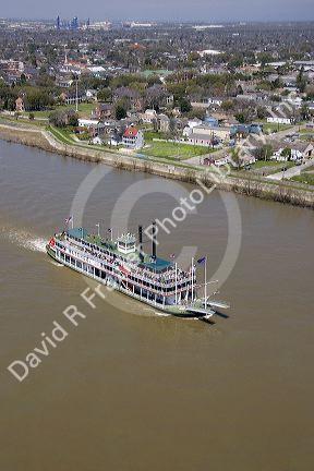 Natchez paddle wheeler on the Mississippi River near New Orleans, Louisiana.