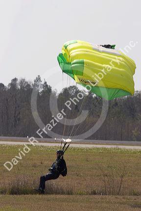 Parasail skydiver landing.