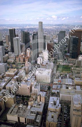 Aerial view of downtown Los Angeles, California.