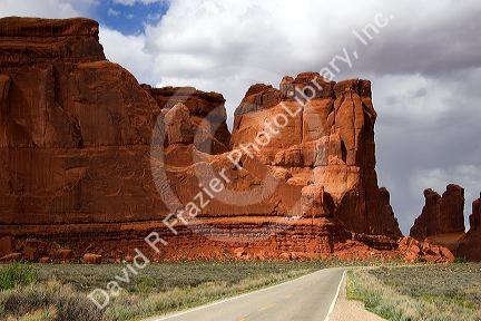 Rock formations at Arches National Park near Moab, Utah.
