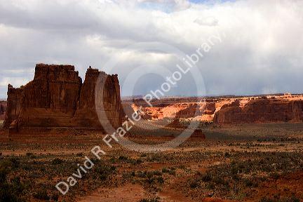 Rock formations at Arches National Park near Moab, Utah.