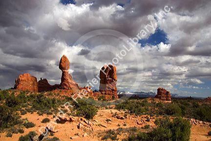 Rock formations at Arches National Park near Moab, Utah.