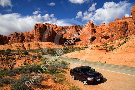 Rock formations at Arches National Park near Moab, Utah.
