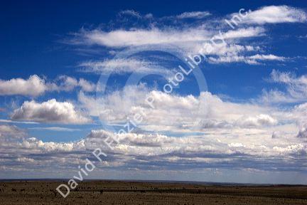 Clouds over the desert in New Mexico.
