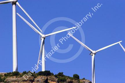 Electricity generating windmills north of Snyder, Texas.