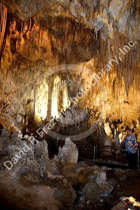 Inside the caves of the Carlsbad Caverns, New Mexico.