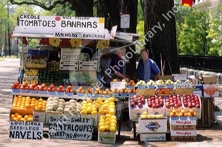 A fruit and vegetable stand in New Orleans, Louisiana.