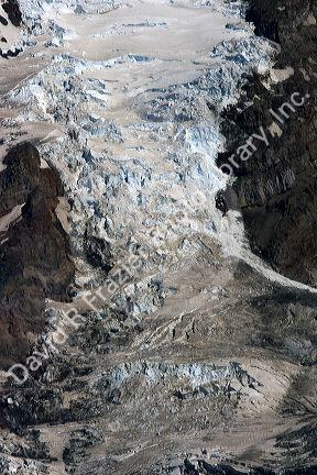 Glacier fields on Mt. Rainier in Mt. Rainier National Park, Washington.