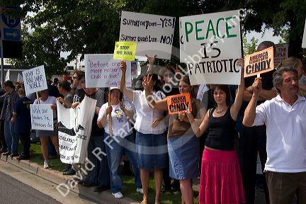 Anti-war protest in Salt Lake City, Utah. 8/22/2005