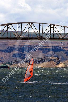 Windsurfing the Columbia River near Biggs, Oregon.