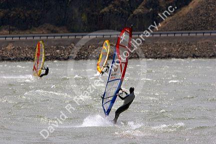 Windsurfing the Columbia River near Biggs, Oregon.