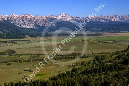 Sawtooth Mountains and Stanley Basin seen from the Galena summit viewpoint, Idaho.