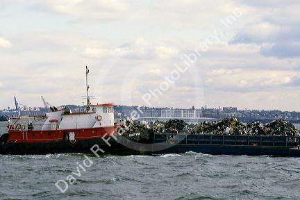 A garbage barge in New York.