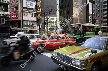 Traffic in Tokyo, Japan.