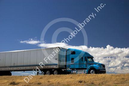 Long haul truck on highway.