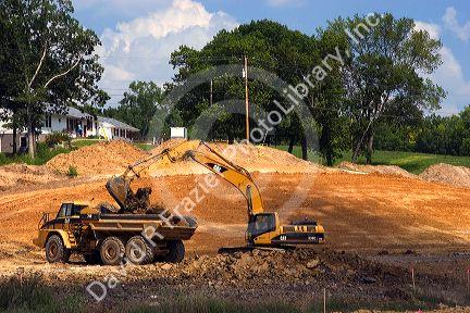 Highway construction on US 34 east of Ottumwa, Iowa.
